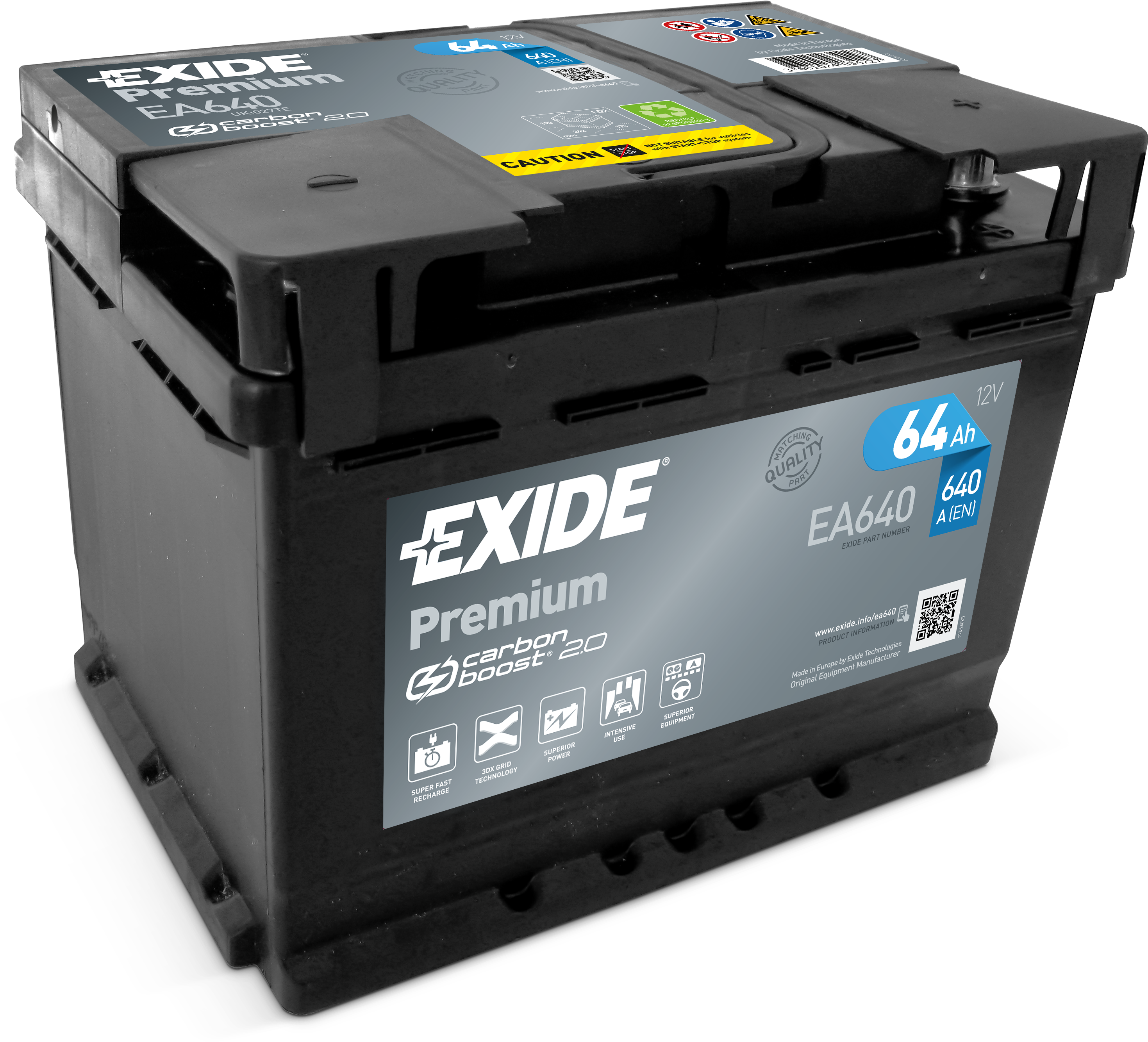 EA640 EXIDE Premium Car Battery 027 Type 4 Years Warranty