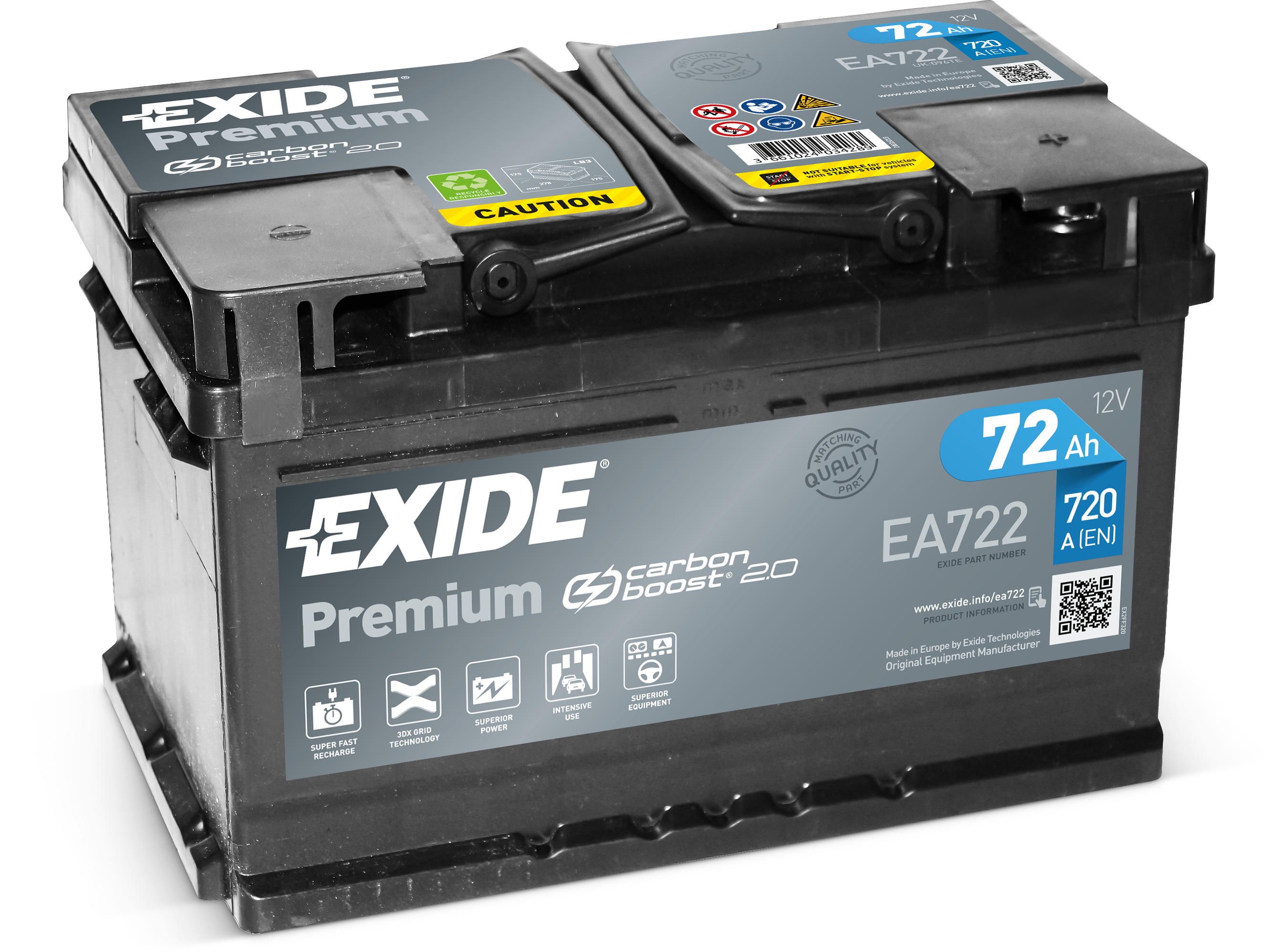 EA722 EXIDE Premium Car Battery 100 Type 4 Years Warranty