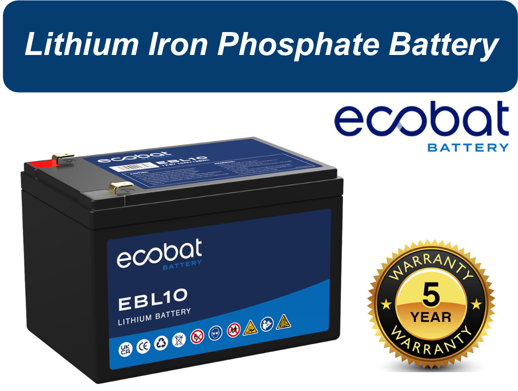 Ecobat 12V 10AH Lithium Mobility Scooter / Standby Battery