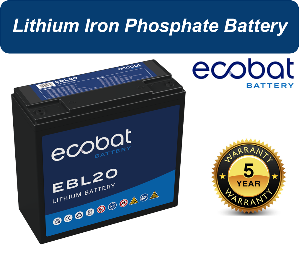 Ecobat 12V 20AH Lithium Mobility Scooter / Standby Battery