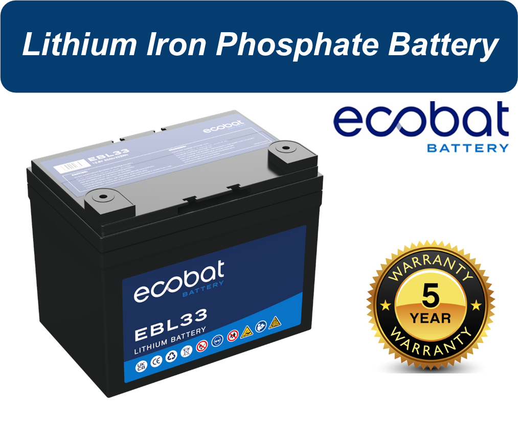 Ecobat 12V 33AH Lithium Mobility Scooter / Standby Battery