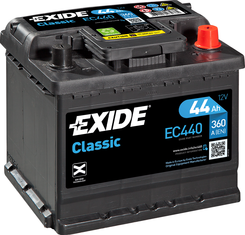 EC440 EXIDE Classic Car Battery 012 Type 2 Years Warranty