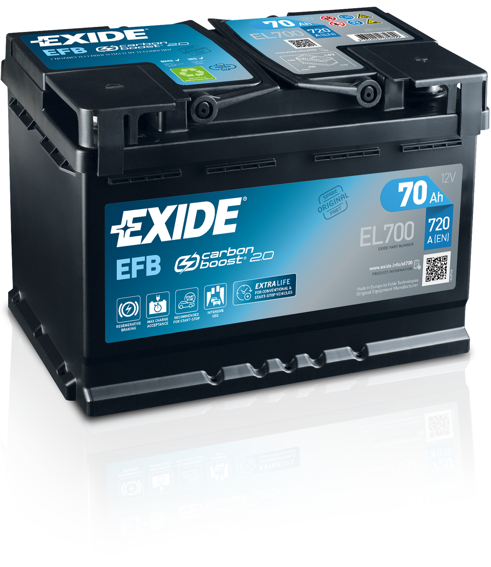EXIDE Micro-Hybrid - EFB Battery - EL700 096EFB Type 3 Years Warranty